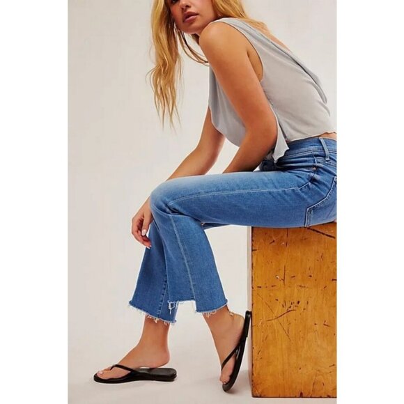 💕MOTHER💕 The Insider Crop Step Fray Jeans ~ Out Of The Blue 29 NWOT - Picture 5 of 16